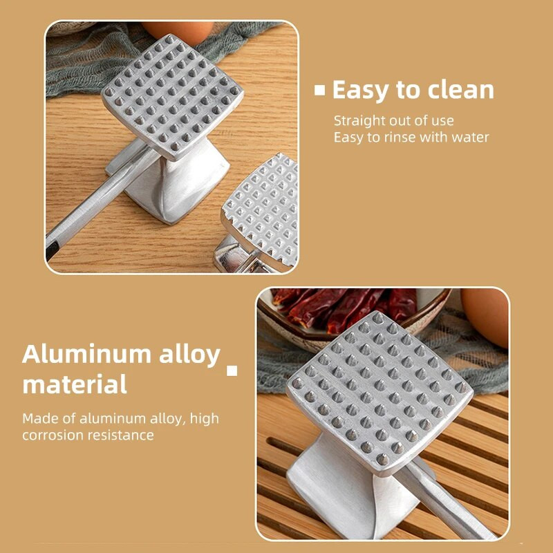 Mugava käepidemega kahepoolne lihahaamer, mis on mõeldud suure tööjõuga lihahaamer köögi jaoks