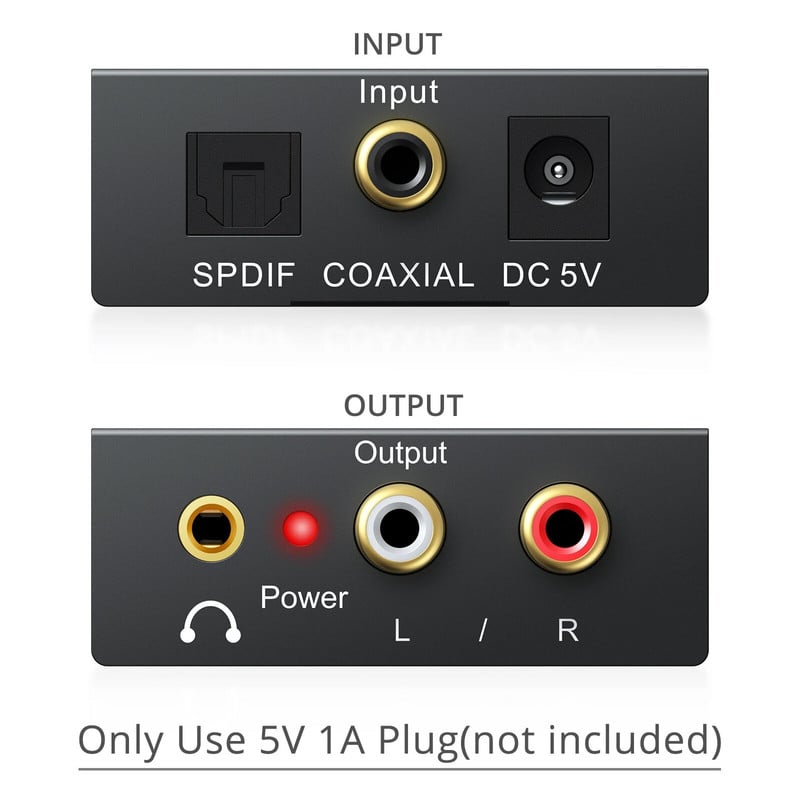 PROZOR 192KHz ciparu uz analogo audio pārveidotājs DAC SPDIF optiskais uz analogo L/R RCA pārveidotājs Toslink uz 3,5 mm izejas adapteri