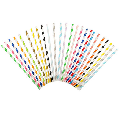 25 buc. Paie de hârtie de unică folosință, paie de băut decorative, ecologice, biodegradabile, pentru suc de băut în aer liber