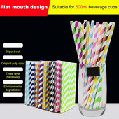 25 komada jednokratnih prugastih slamki, biorazgradivih šarenih prugastih slamčica, ekoloških potrepština za rođendane