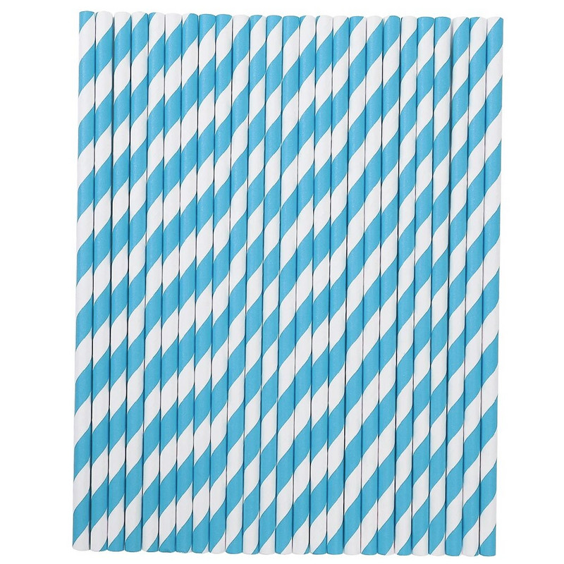 25 komada jednokratnih prugastih slamki, biorazgradivih šarenih prugastih slamčica, ekoloških potrepština za rođendane