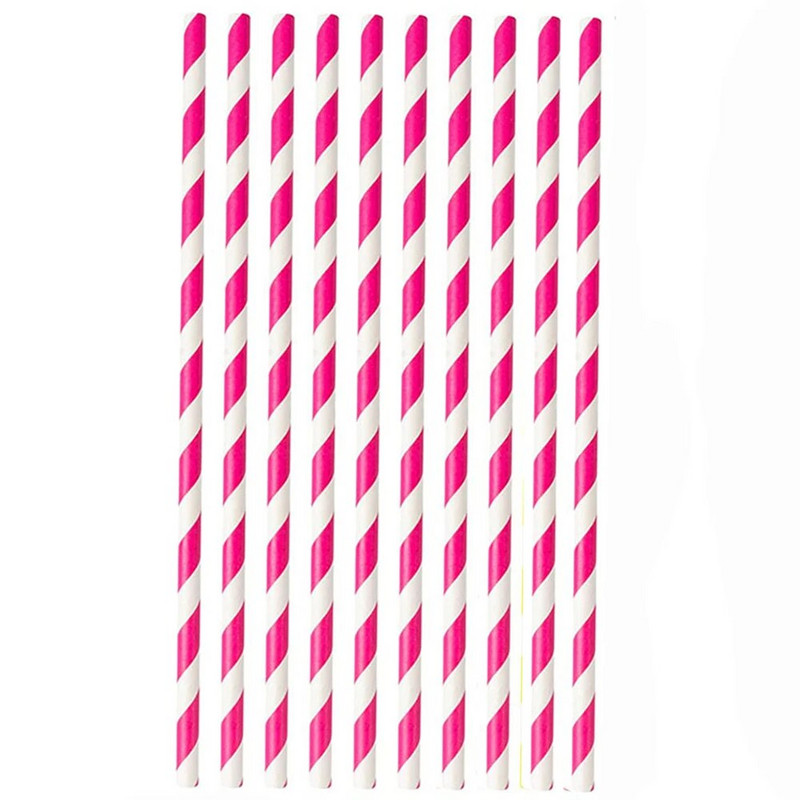 25 komada jednokratnih prugastih slamki, biorazgradivih šarenih prugastih slamčica, ekoloških potrepština za rođendane