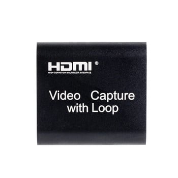 HDMI Capture Card Video Capture 4K 1080P USB 2.0 HDMI Video Capture Card Grabber + Loop Output for Phone PS4 Game Streaming Live