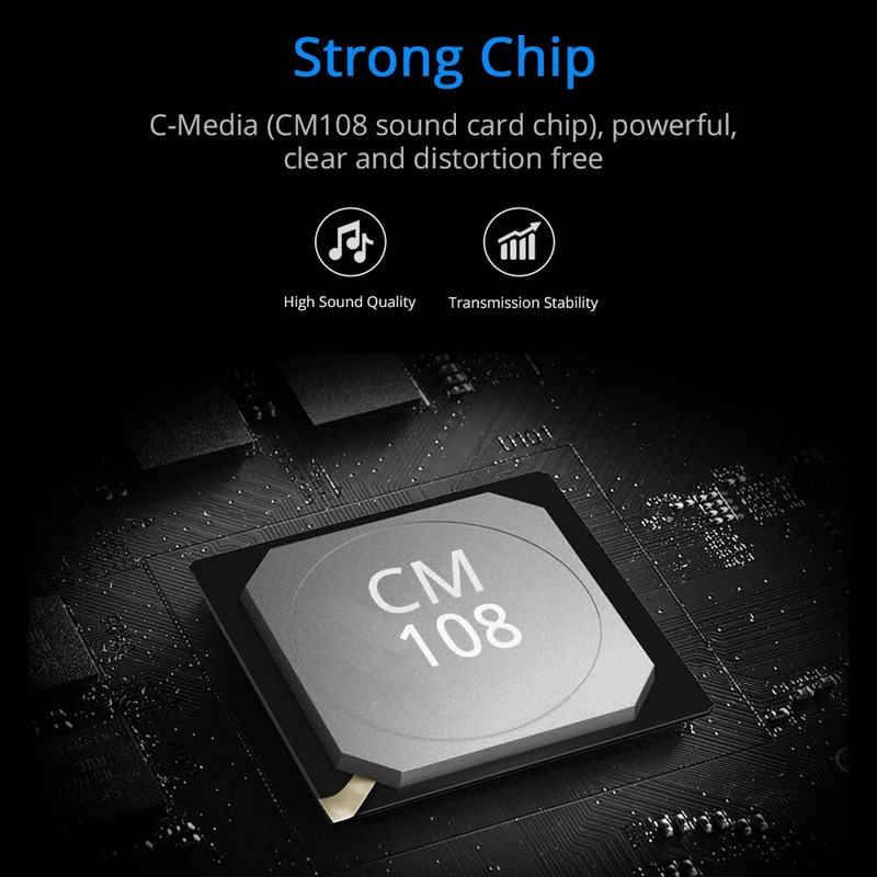 TISHRIC 5HV2 USB külső hangkártya 7.1 3,5 mm-es USB audioadapterrel headset mikrofon hangkártya professzionális laptop PC-hez