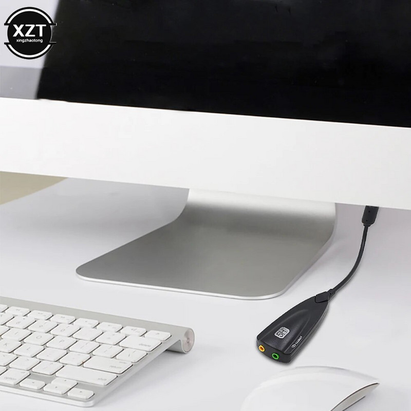 Išorinis USB garso plokštės 7.1 adapteris 5HV2 USB į 3D CH garsą Antimagnetinis garso ausinių mikrofonas 3,5 mm lizdas nešiojamam kompiuteriui
