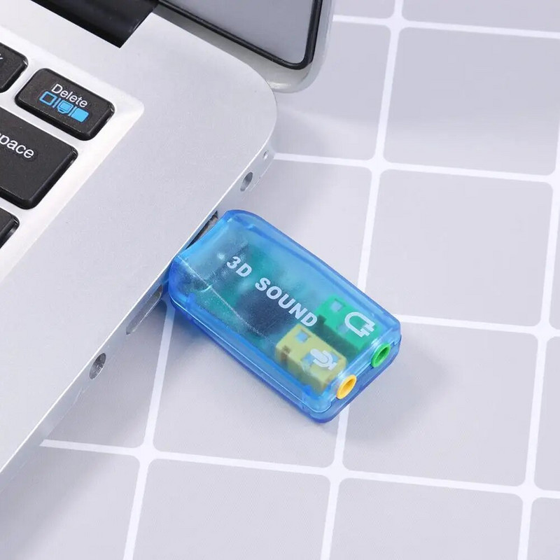 Μίνι εξωτερικό USB σε ακουστικά μικροφώνου 3,5 mm Κάρτα ήχου USB 3D ακουστικά ήχου Προσαρμογέας μικροφώνου για επιτραπέζιους υπολογιστές Προσαρμογέας φορητού υπολογιστή