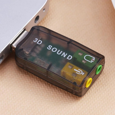 USB Sound Card 5.1 Channel Mini External 3D Audio Card Adapter 3.5mm Speaker Microphone Earphone Interface For Laptop PC