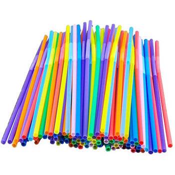 100 τμχ Πλαστικά καλαμάκια μιας χρήσης Επιτοίχια πλωτά ράφια Premium για πάρτι/μπαρ/καταστήματα ποτών/σπίτι Rainbow Straw