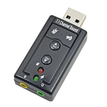 TISHRIC Външен USB адаптер за звукова карта 7.1 канален професионален 3.5 мм микрофонна слушалка за лаптоп Професионален