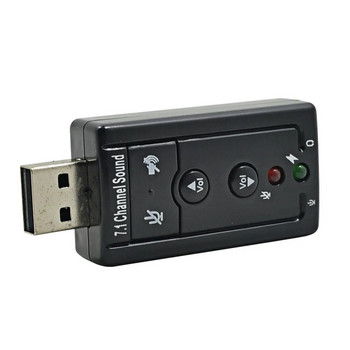 TISHRIC Външен USB адаптер за звукова карта 7.1 канален професионален 3.5 мм микрофонна слушалка за лаптоп Професионален