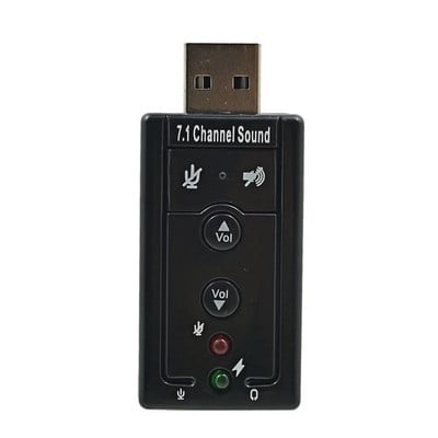 TISHRIC External USB Sound Card Adapter 7.1 Channel Professional  3.5mm Microphone Headset For Laptop PC Professional