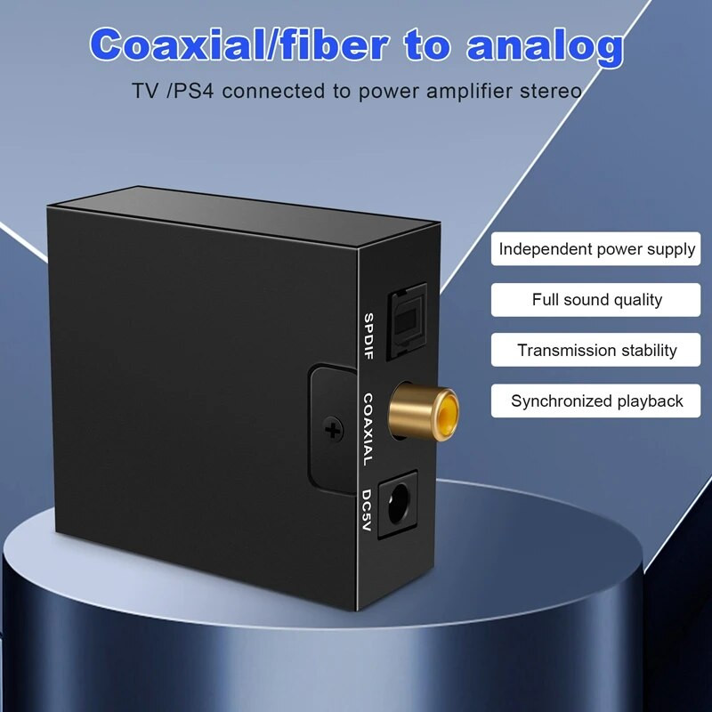 Jack portabil de 3,5 mm Fibră optică coaxială Digital-analogic Audio AUX RCA L/R Convertor Digital Audio Decoder Amplificator