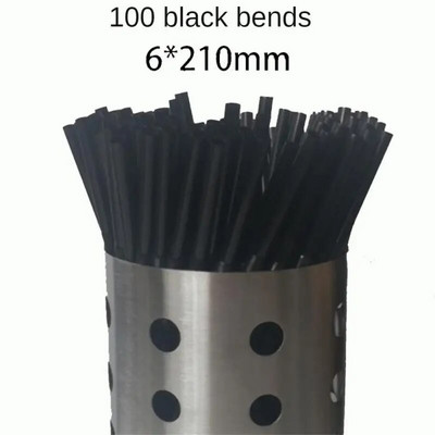 Paie negre de unică folosință, nuntă, petrecere de aniversare, cocktail, paie din plastic pentru băut, sufragerie, bucătărie, bar, consumabile pentru băuturi