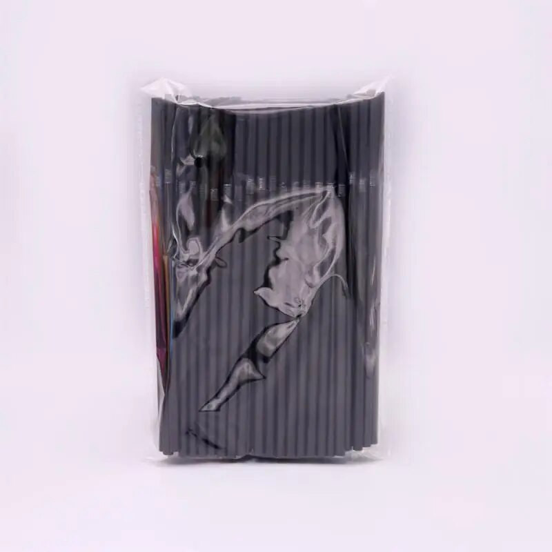 Paie negre de unică folosință, nuntă, petrecere de aniversare, cocktail, paie din plastic pentru băut, sufragerie, bucătărie, bar, consumabile pentru băuturi