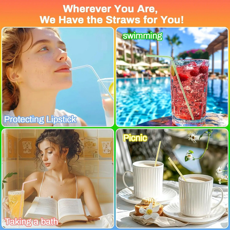 100 vnt spalvingi Pp plastikiniai lankstomi šiaudeliai vienkartiniai gėrimai lankstūs geriamieji šiaudeliai vestuvių dekoravimui virtuvės vakarėlio reikmenys