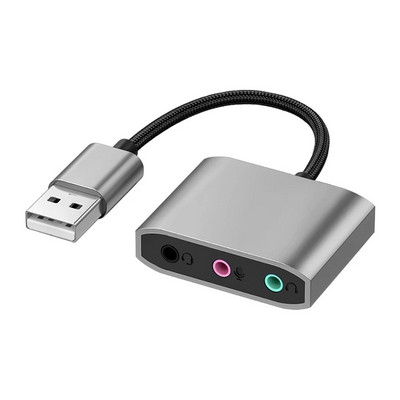 3 viename išorinė USB garso plokštė garso lizdas, 3,5 mm kabelio adapteris HIFI garsas mikrofonui, garsiakalbiui, ausinėms, kompiuteriniam nešiojamajam kompiuteriui