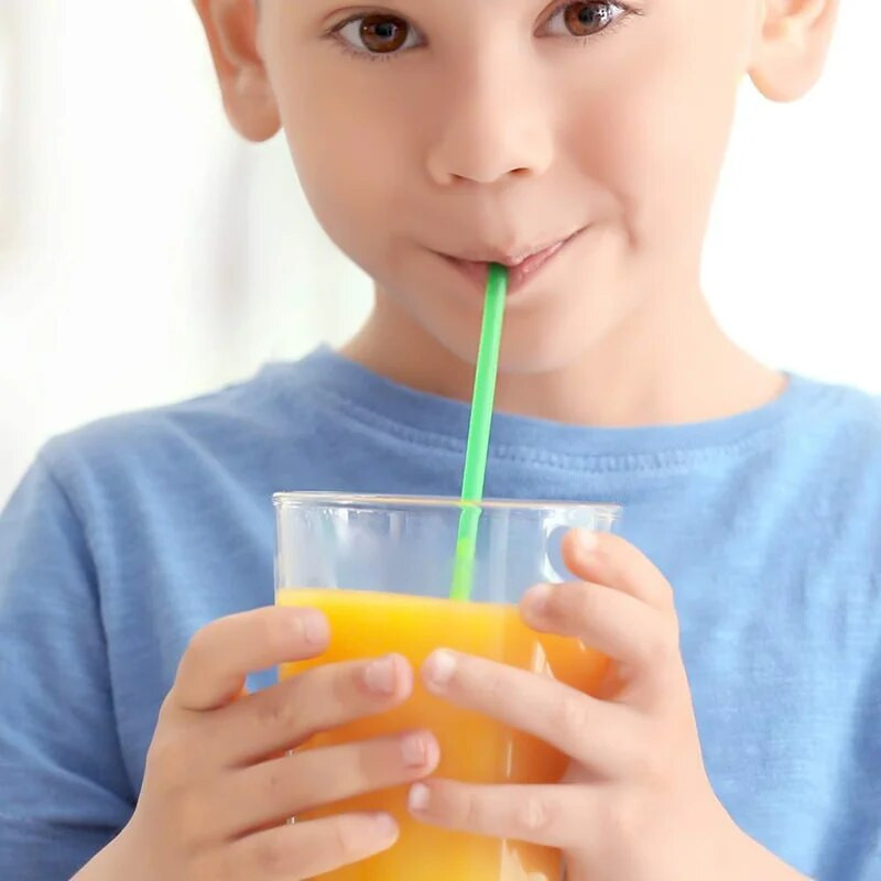 100 vnt vienkartinių šiaudelių, 19 cm spalvotų plastikinių šiaudelių, rankinis „pasidaryk pats“ Creative Flat Mouth Straight Tube Monochrome 8-color Mixed Pack