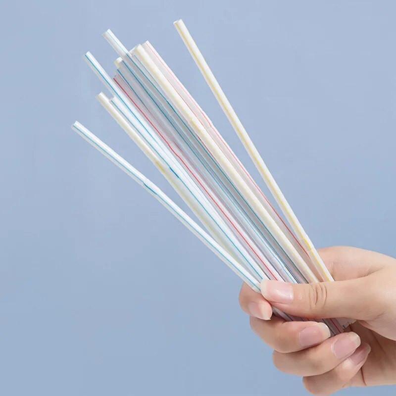 Vienkartiniai plastikiniai šiaudeliai, geriamoji tūbelė, naujametiniai papuošimai, virtuvės reikmenys, burbulinė arbata, bendy, 100vnt, 2023 m.