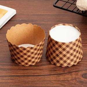 50db/csomag Hullámos papírpohár Muffin Cupcake Háztartási süteménypohár Gőzölt tortapohár Sütőtészta Desszert Eldobható Pohár