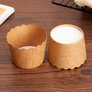 50db/csomag Hullámos papírpohár Muffin Cupcake Háztartási süteménypohár Gőzölt tortapohár Sütőtészta Desszert Eldobható Pohár