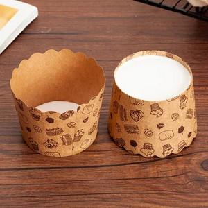 50db/csomag Hullámos papírpohár Muffin Cupcake Háztartási süteménypohár Gőzölt tortapohár Sütőtészta Desszert Eldobható Pohár