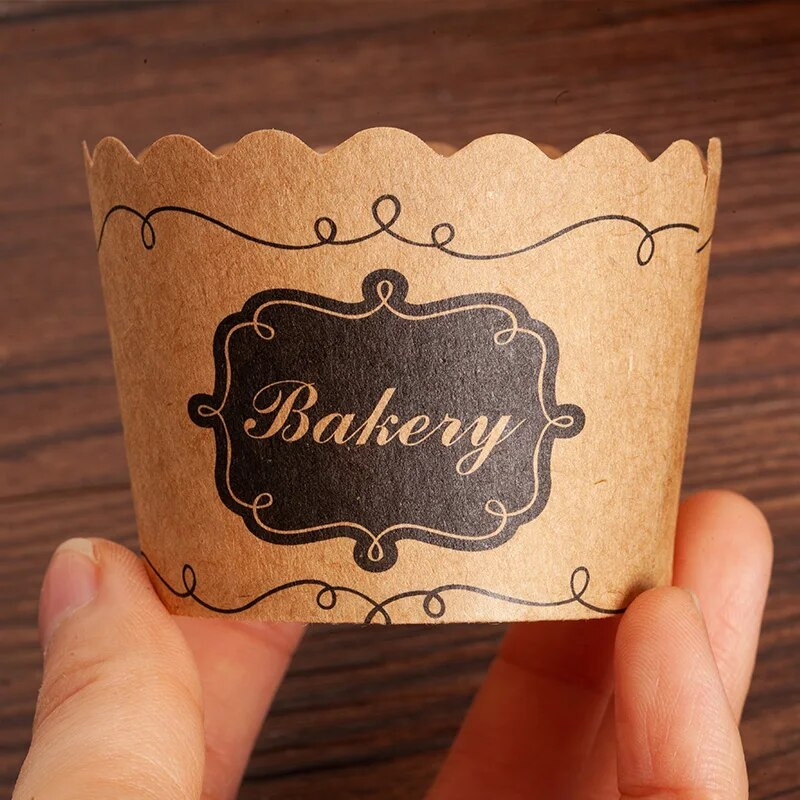 50db/csomag Hullámos papírpohár Muffin Cupcake Háztartási süteménypohár Gőzölt tortapohár Sütőtészta Desszert Eldobható Pohár