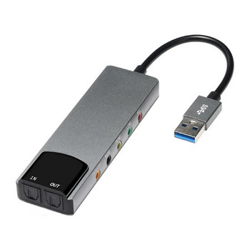 Външен аудио конвертор AC-3 DTS външна аудио карта 7.1 5.1 канален адаптер за слушалки Звукова карта SPDIF оптичен за PC компютър