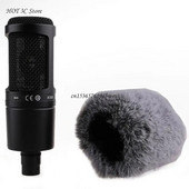 Μικρόφωνο Furry Windscreen Muff Κάλυμμα ανεμοθώρακα μικροφώνου Fuzzy Microphone Cover Fuzzy Microphone Filters for AT2020