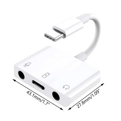Išorinė USB-C garso plokštė 3in1 C tipo iki 3,5 mm garso ausinių sąsajos adapteris C tipo išorinė stereofoninė garso plokštė