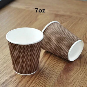 100 vnt./pak. 7oz storio popierinio puodelio vienkartiniai kraft kavos puodeliai karšto gėrimo vakarėliams reikmenys