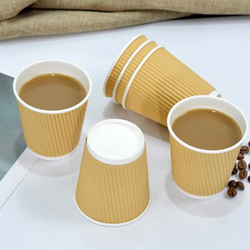 100 τεμ./συσκευασία 7 oz Χοντρό χάρτινο φλιτζάνι μιας χρήσης φλιτζάνι καφέ Kraft για ζεστό ρόφημα πάρτι