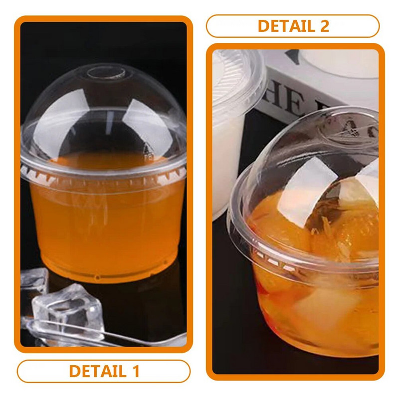 50 kom. Plastične čaše za desert Posude za hranu s poklopcima 250 ml za jednokratnu upotrebu Zdjelice za puding od jogurta i sladoleda Dekoracija kolača Drop dostava