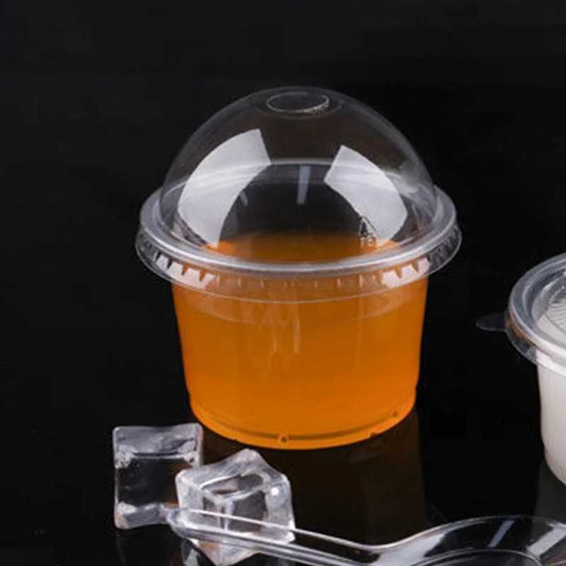 50 kom. Plastične čaše za desert Posude za hranu s poklopcima 250 ml za jednokratnu upotrebu Zdjelice za puding od jogurta i sladoleda Dekoracija kolača Drop dostava