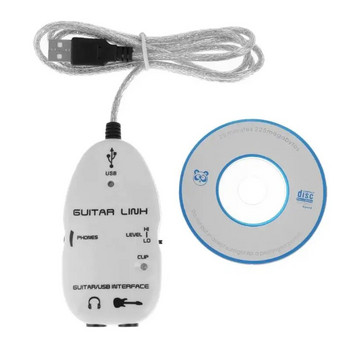 Interfaz de audio Guitar to USB Sound Player Sound Card Effector Interface Link Audio Cable External Sound Card