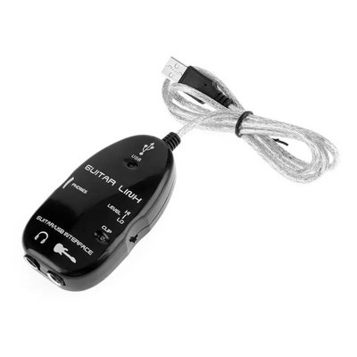 Interfaz de audio Gitár és USB hanglejátszó Hangkártya Effector Interface Link Audio kábel Külső hangkártya