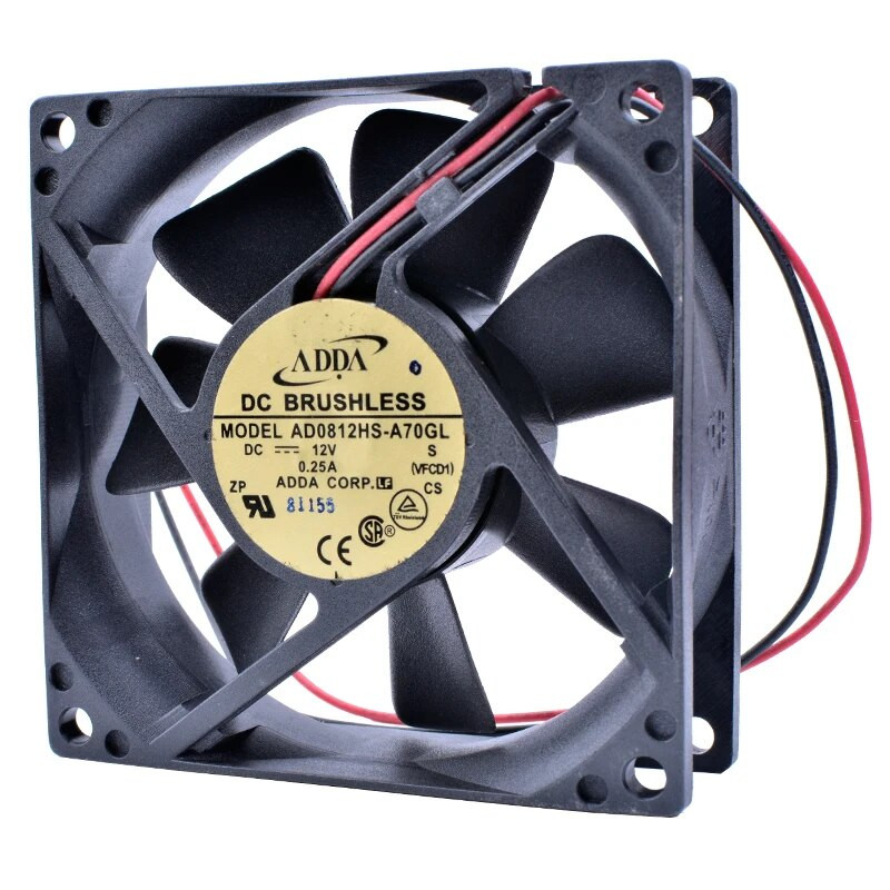 COOLING REVOLUTION AD0812HS-A70GL 8cm 80mm ventilator 8025 12V 0.25A Potpuno novi originalni 2-linijski ventilator za hlađenje šasije