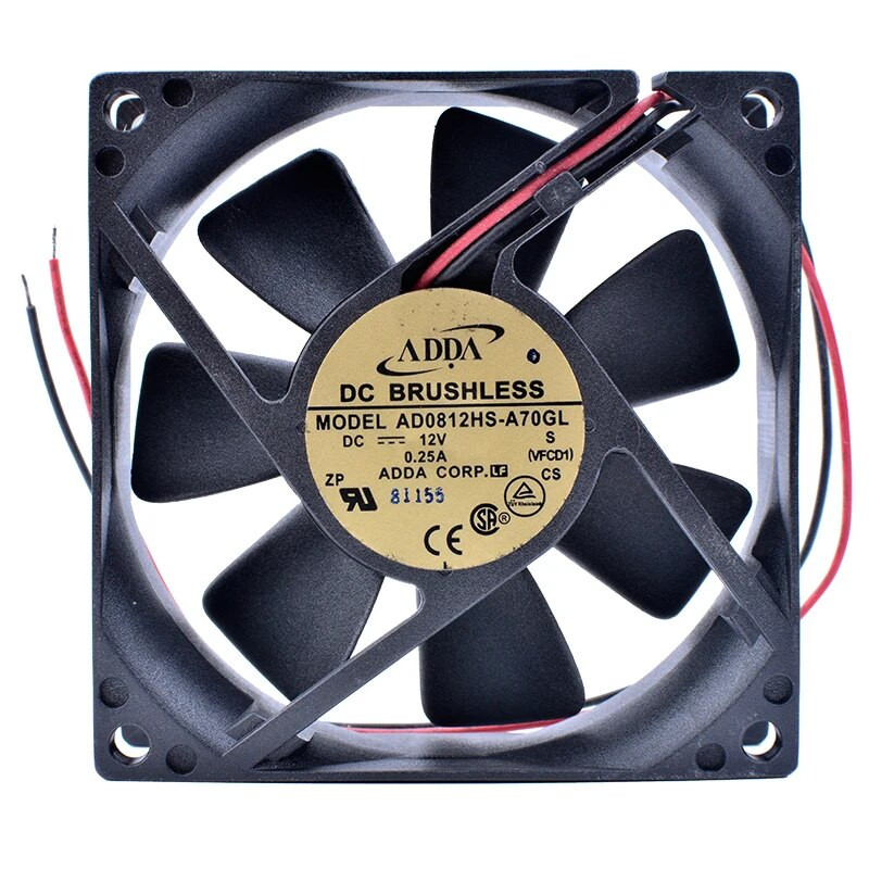 COOLING REVOLUTION AD0812HS-A70GL 8cm 80mm ventilator 8025 12V 0.25A Potpuno novi originalni 2-linijski ventilator za hlađenje šasije