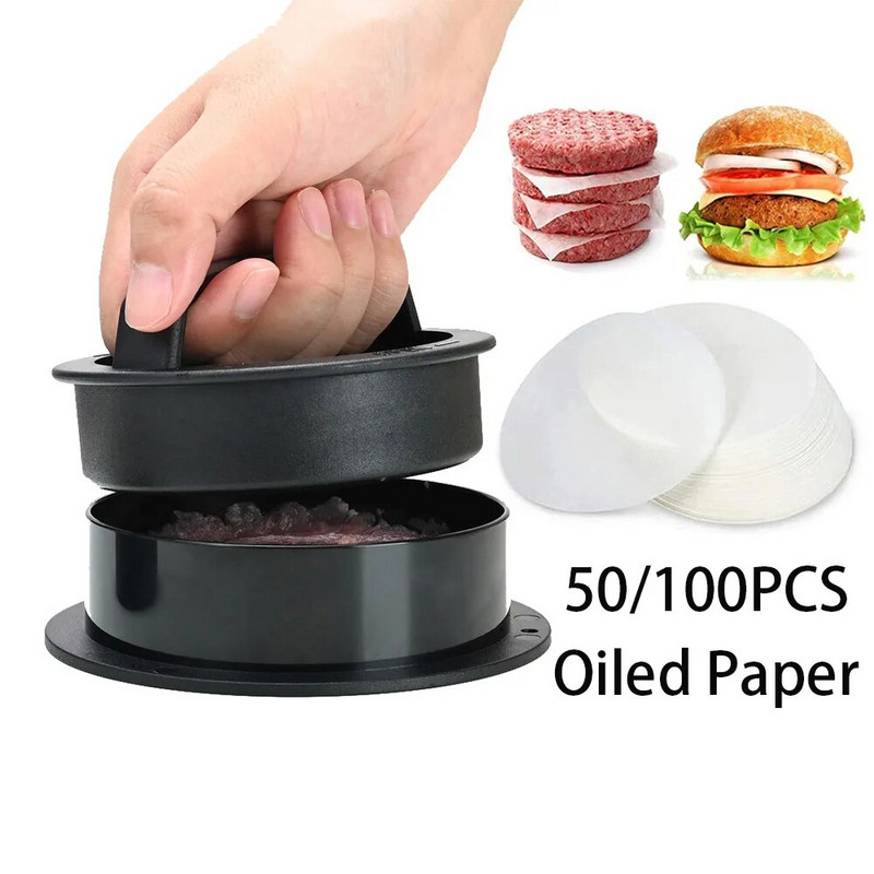 Aparat de presat pentru carne pentru hamburgeri din ABS, formă rotundă, antiaderent, chifteluțe de burger umplute cu carne de vită, grătar pentru plăcinte, mașină de presă, accesorii de bucătărie