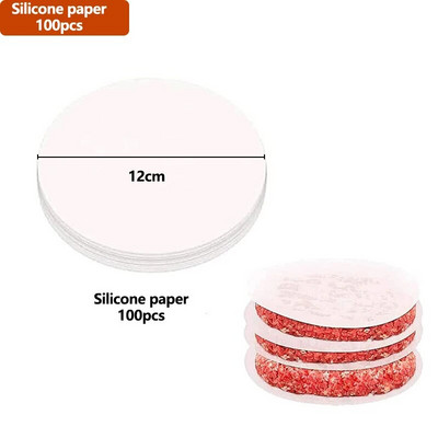 3 viename mėsainio mėsos presas, apvalios formos, nepridegantis, įdarytas jautienai, daržovėms, mėsainių mėsos formų formavimo aparatams Virtuvės priedai