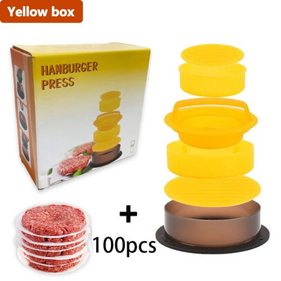 3 viename mėsainio mėsos presas, apvalios formos, nepridegantis, įdarytas jautienai, daržovėms, mėsainių mėsos formų formavimo aparatams Virtuvės priedai