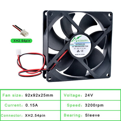 ACP9225 9cm 92mm ventilaator 92x92x25mm 9025 DC5V 12V 24V 2pin Jahutusventilaator šassii toiteinverteri jaoks