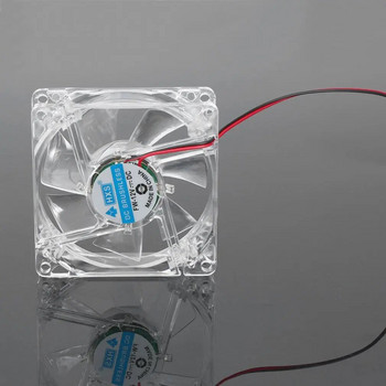Компютърен вентилатор за компютър 80 мм с LED безшумен вентилатор за охлаждане 12V Led Luminous Chass Кутия за компютър Cooling Fan Mod Лесно инсталиран