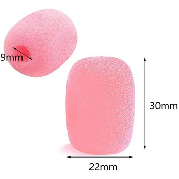 Παρμπρίζ μικροφώνου 10 πακέτου πέτο, κάλυμμα από αφρό σπόγγου μικροφώνου Mini Size Lavalier Παρμπρίζ μικροφώνου ροζ