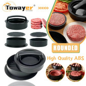 Aparat de presat pentru carne pentru hamburger, ABS, formă rotundă, antiaderent, chifteluțe de burger umplute, grătar de vită, mașină de presare pentru plăcinte, accesorii de bucătărie