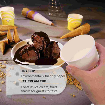 100 бр. Торта Чаша за сладолед Хартиени чаши за кафе за еднократна употреба Буркани за мус Десерт Желе
