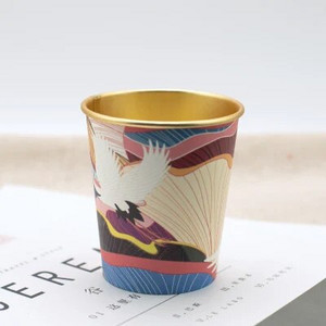 50 vnt. / pakuotė 7 uncijos / 210 ml Auksinis folijos popierinis puodelis Buitinis komercinis Aukštos klasės vienkartinis puodelis Vandens puodelis Arbatos puodelis Kavos puodelio pritaikymas