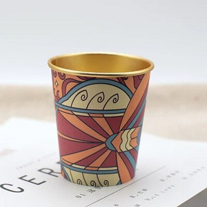 50 vnt. / pakuotė 7 uncijos / 210 ml Auksinis folijos popierinis puodelis Buitinis komercinis Aukštos klasės vienkartinis puodelis Vandens puodelis Arbatos puodelis Kavos puodelio pritaikymas