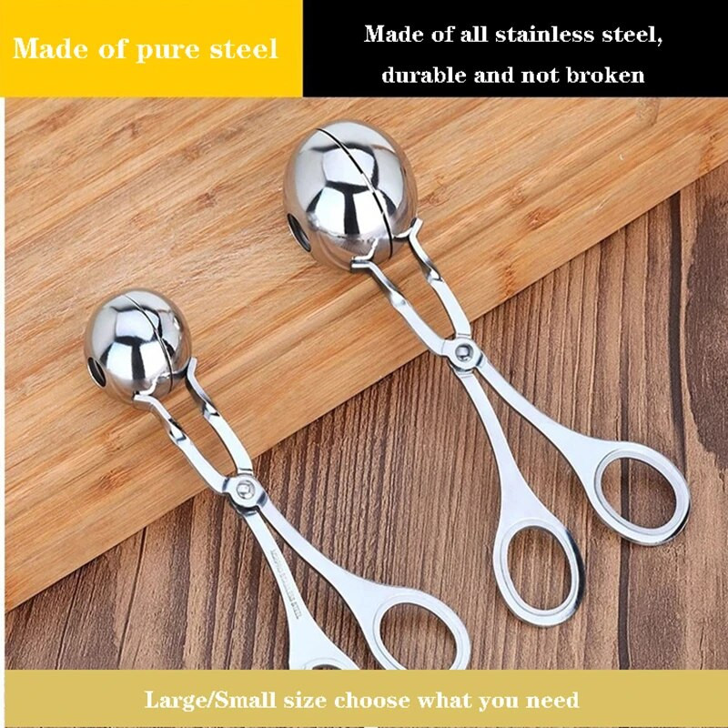 Roostevabast terasest lihapallide valmistaja Mittenakkuvad tangid kalapallid lihapallid lusikas lihatööriistad pallide valmistaja kööginõud ja vormid