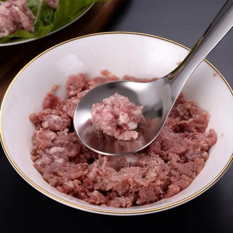 Kroketai Mėsos kukulių Šaukštas Forma Nerūdijančio plieno Mėsos Presavimo Įrankiai Nelipnūs Kūrybiniai Virtuvės aksesuarai Mėsos kukuliai Šaukštas