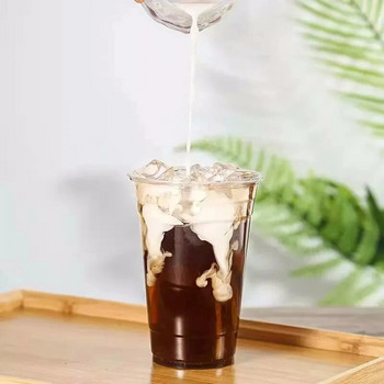 Φλιτζάνια Smoothie μιας χρήσης, Καπάκια με επίπεδη κορυφή με θόλο, Πλαστικά ποτήρια Milkshake Clear Strong Plastic Party Classes Beer Cups Clear